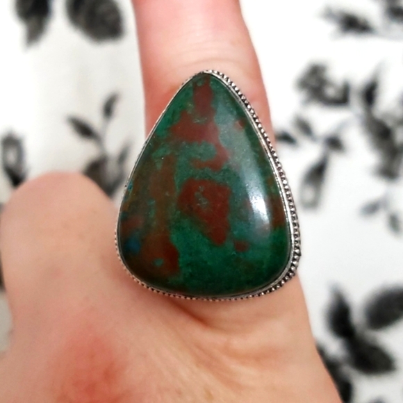 New Huge Bloodstone 925 Silver Ring. - Picture 3 of 8